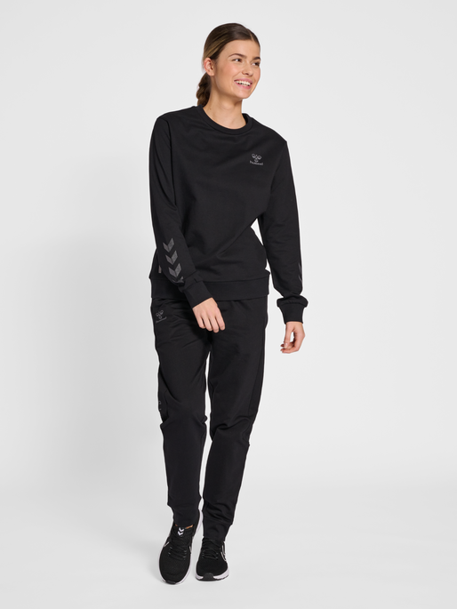 hmlOFFGRID COTTON PANTS WO, JET BLACK/FORGED IRON, model
