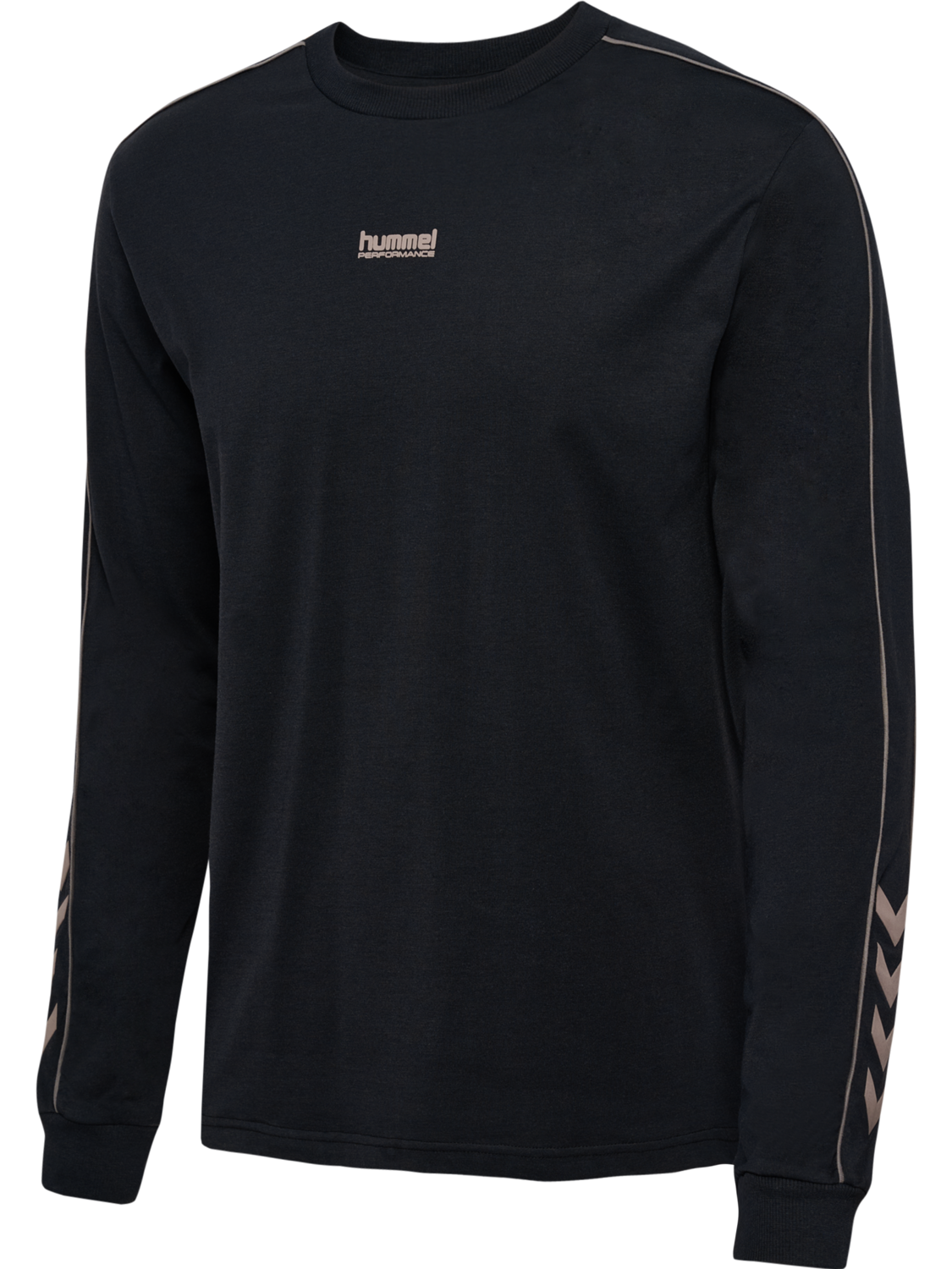 hmlPULSE PIPING T-SHIRT L/S, BLACK, packshot