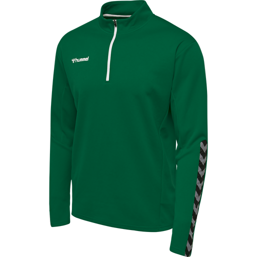 hmlAUTHENTIC HALF ZIP SWEATSHIRT, EVERGREEN, packshot