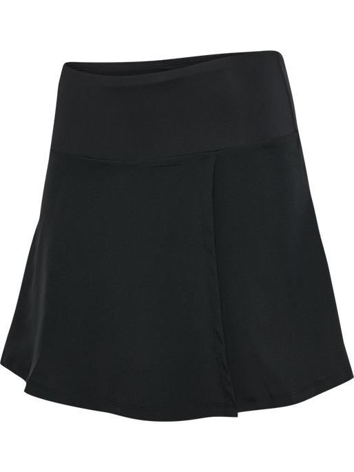 hmlCOURT MID WAIST POCKET SKIRT W, BLACK, packshot