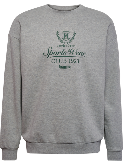 hmlLOOSE CREWNECK CLUB SPORTSWEAR, GREY MELANGE hmlLOOSE CREWNECK CLUB SPORTSWEAR, GREY MELANGE, packshot