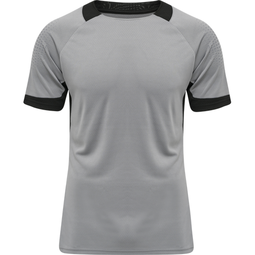 hmlLEAD S/S POLY JERSEY, GREY MELANGE hmlLEAD S/S POLY JERSEY, GREY MELANGE, packshot