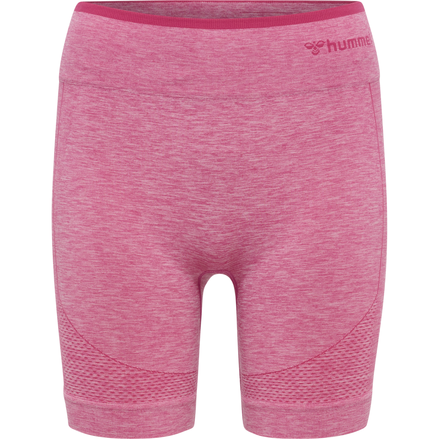 hmlMT UNA SEAMLESS MID WAIST SHORTS, AZALEA PINK MELANGE, packshot