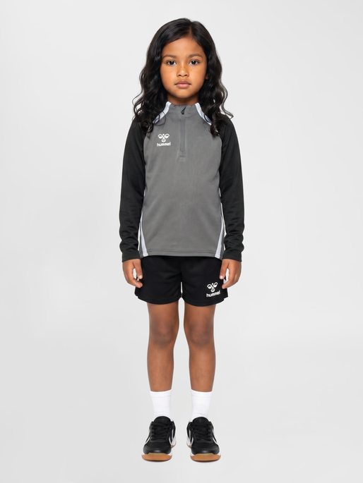 hmlLEAD 2.0 HALF ZIP KIDS, STEEL GRAY/ASPHALT, model