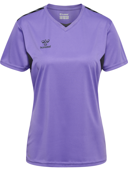hmlAUTHENTIC PL JERSEY S/S WOMAN, DAHLIA PURPLE/ASPHALT, packshot