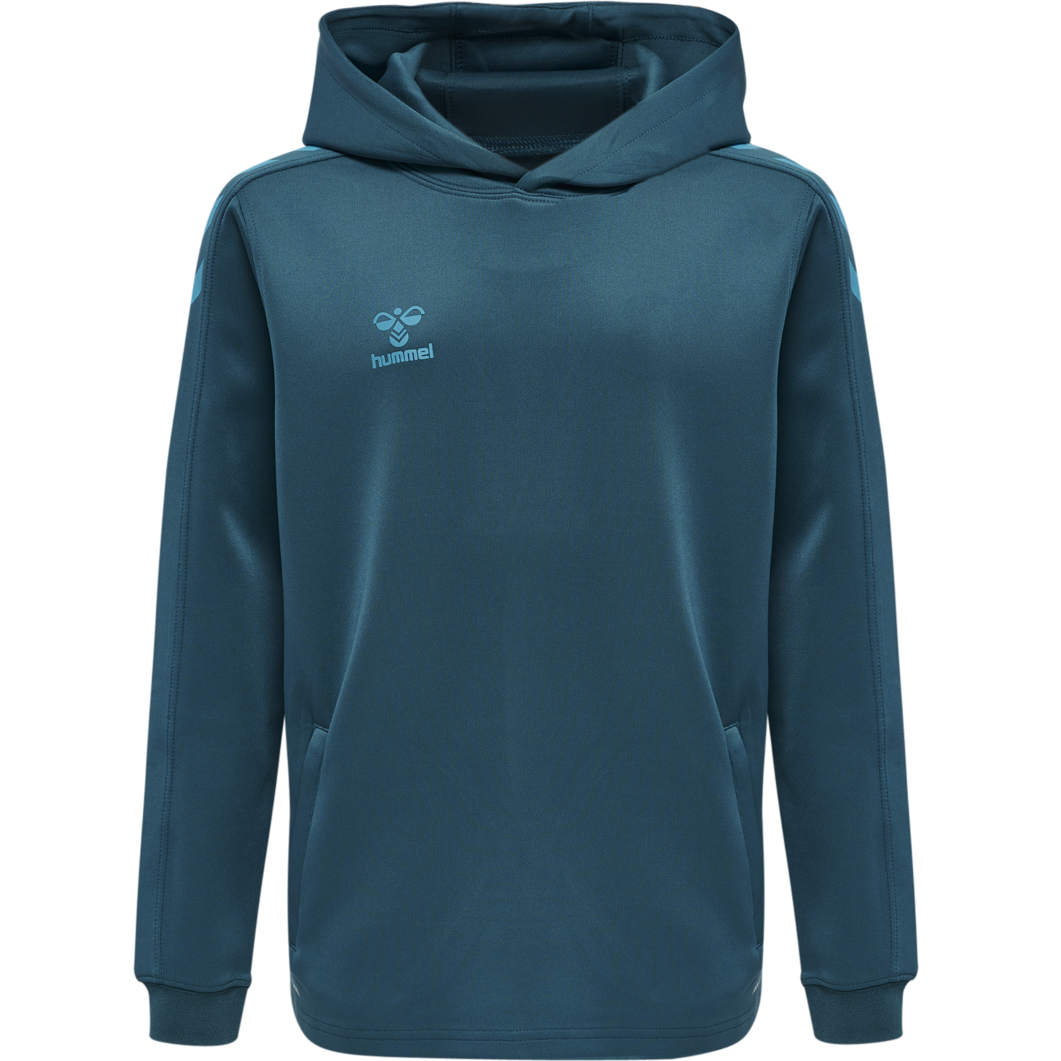 hmlCORE XK POLY KIDS SWEAT HOODIE, BLUE CORAL, packshot