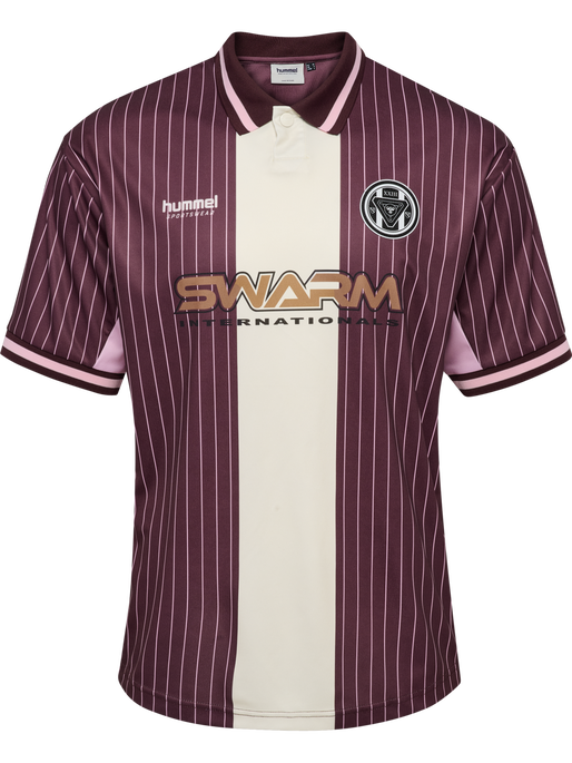 hmlLOOSE FB JERSEY S/S STRIPED, VINEYARD WINE, packshot