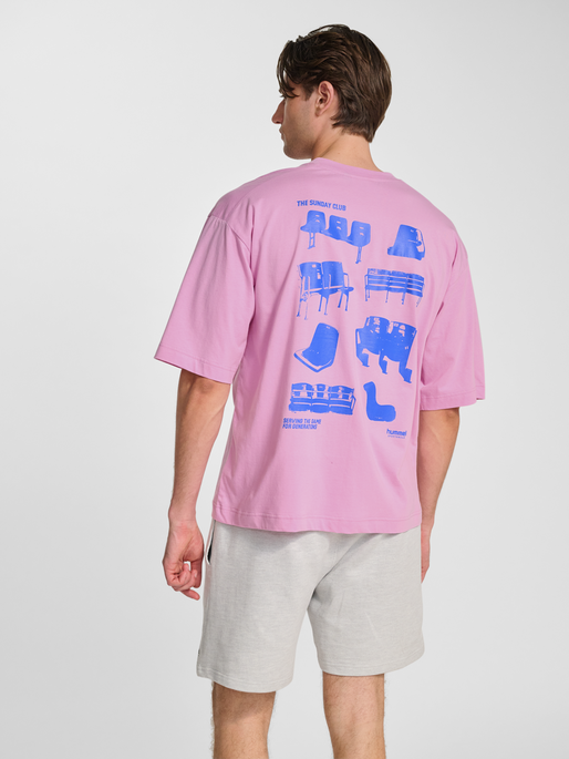 hmlOVERSIZED T-SHIRT S/S SUNDAY, PASTEL LAVENDER, model