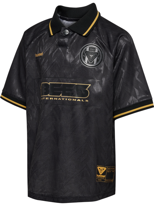 hmlJR LOOSE BAY SOCCER JERSEY S/S, BLACK, packshot