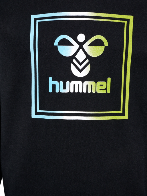 HMLLEIDEN HOODIE, BLACK IRIS/OIL BLUE, packshot