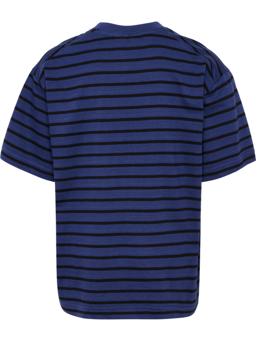 hmlJR LOOSE STRIPED T-SHIRT S/S BEE, DEEP COBALT, packshot