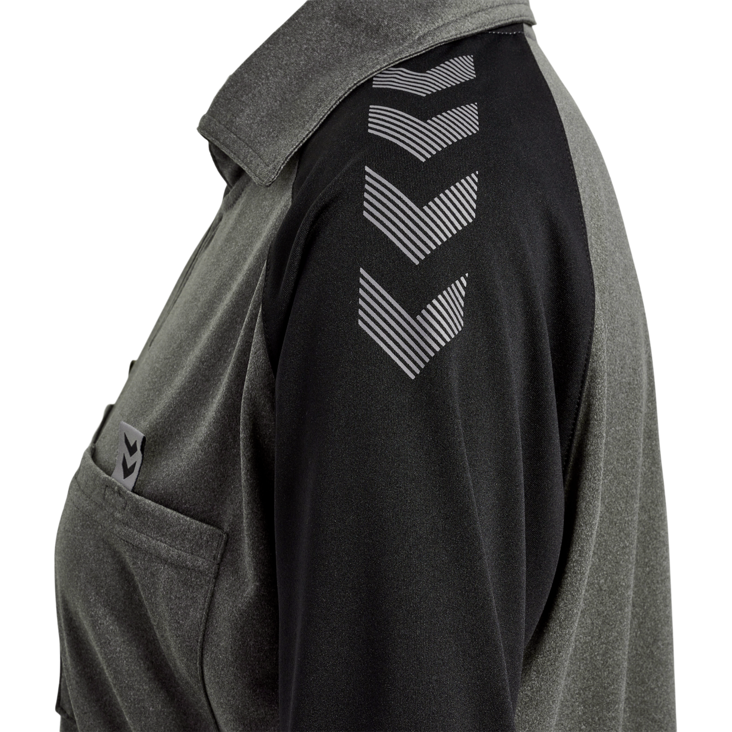 FFHB REFEREE JERSEY S/S WOMAN, GREY MELANGE WO. FRONT SPONSOR, packshot