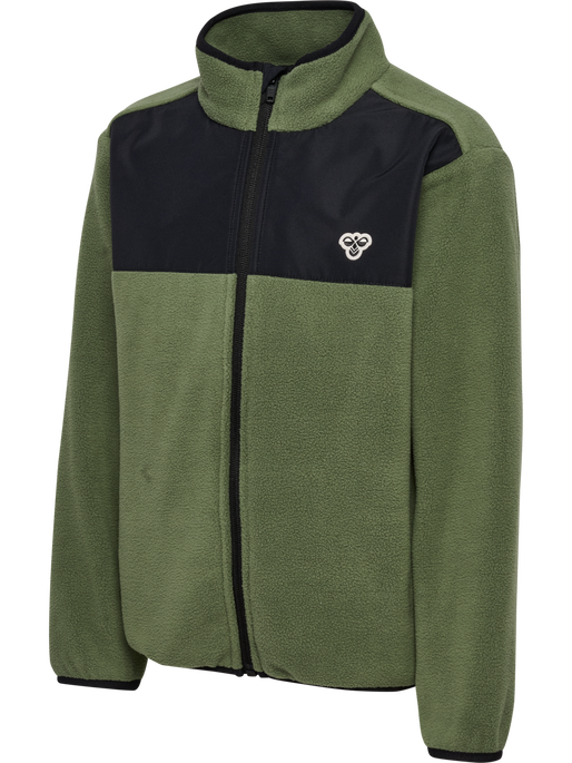 hmlJR FLEECE ZIP JACKET, OLIVINE, packshot