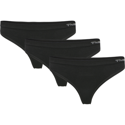 hmlJUNO 3 PACK SEAMLESS THONG, BLACK hmlJUNO 3 PACK SEAMLESS THONG, BLACK, packshot