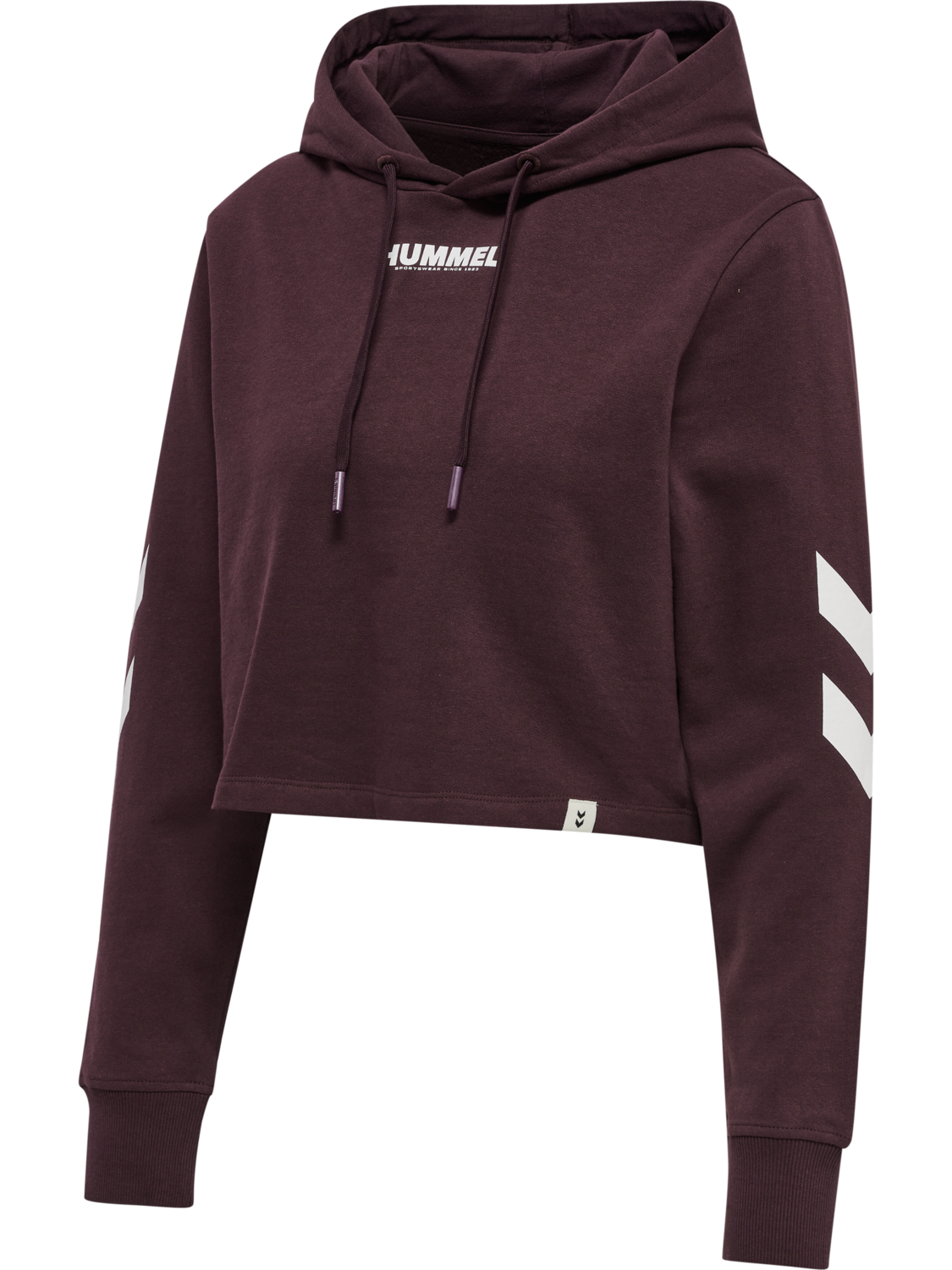 hmlLEGACY WOMAN CROPPED HOODIE, FUDGE, packshot