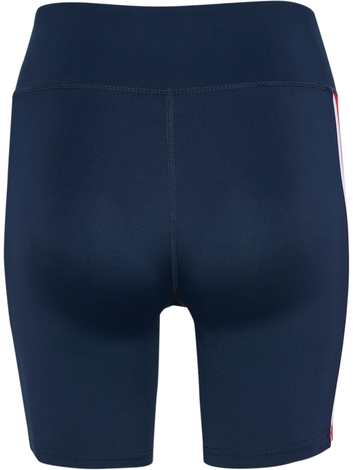 hmlPULSE PIPING MW SHORT TIGHTS, DRESS BLUES/MARS RED, packshot