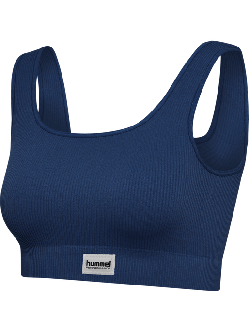 hmlPULSE SEAMLESS RIB BRA, DRESS BLUES, packshot