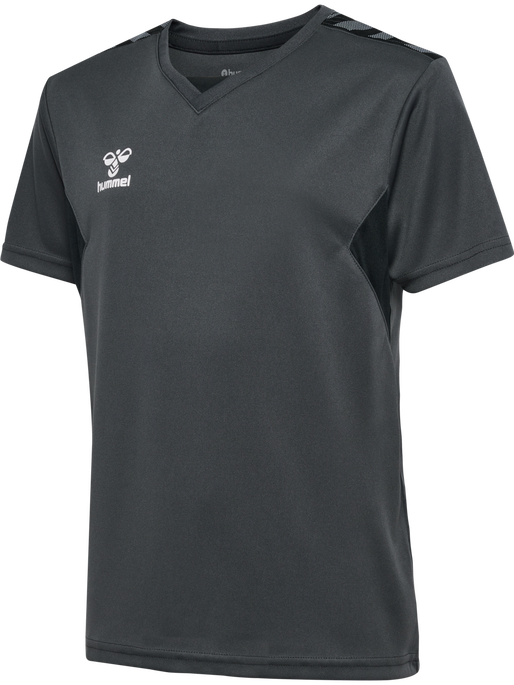 hmlAUTHENTIC PL JERSEY S/S KIDS, ASPHALT, packshot