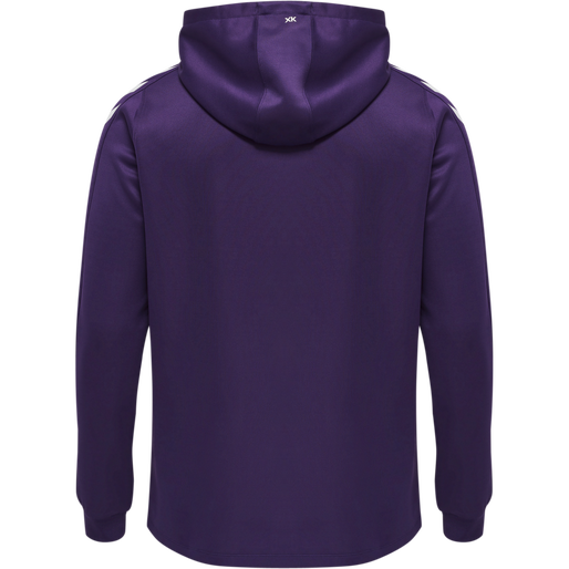 hmlCORE XK POLY ZIP HOOD SWEAT, ACAI/WHITE, packshot