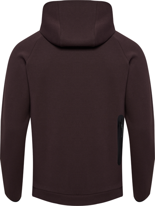 hmlTECH FLEECE REGULAR ZIP HOODIE, CHOCOLATE PLUM, packshot