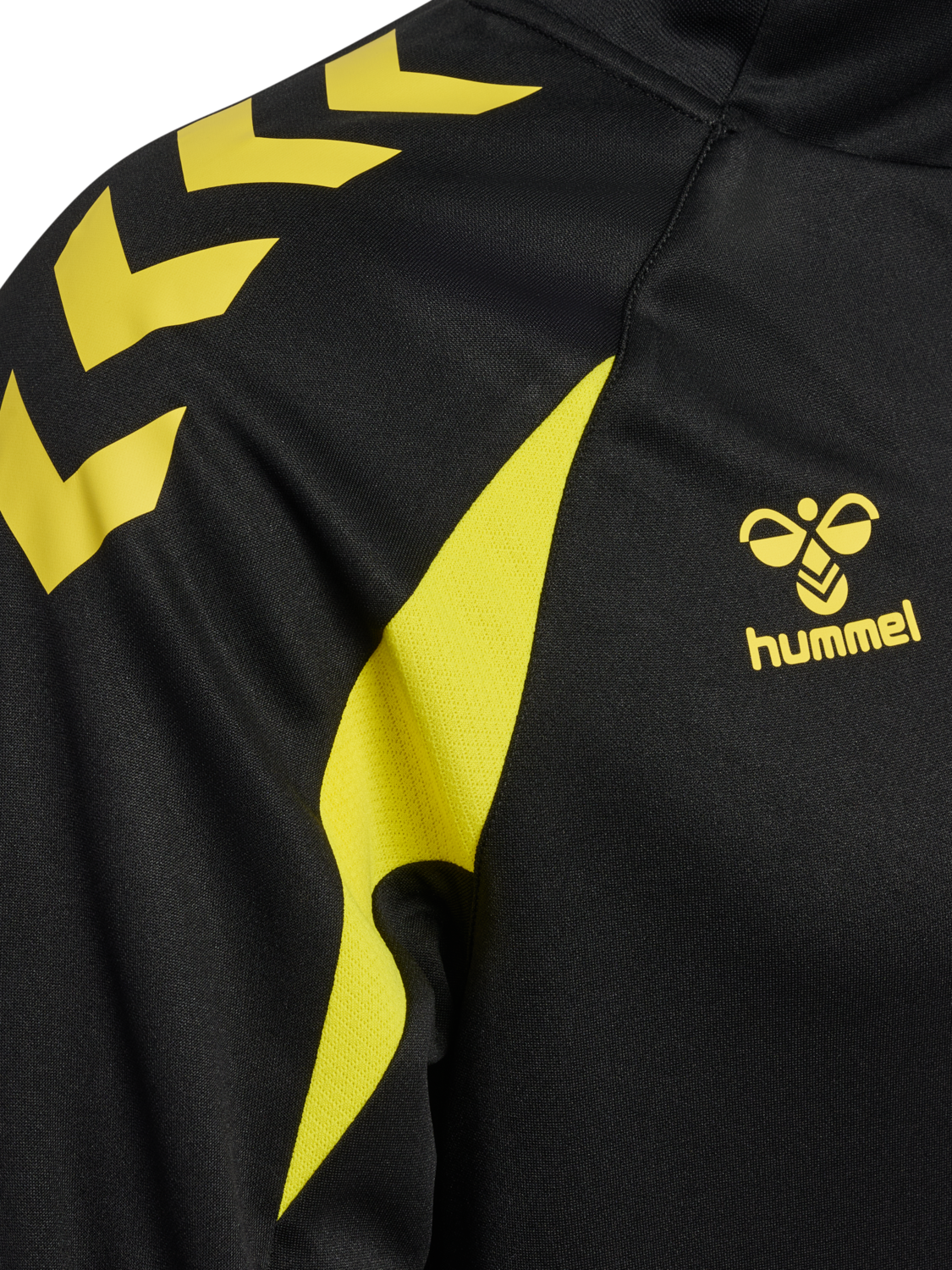 hmlCORE 2.0 HALF ZIP, BLACK/BLAZING YELLOW, packshot