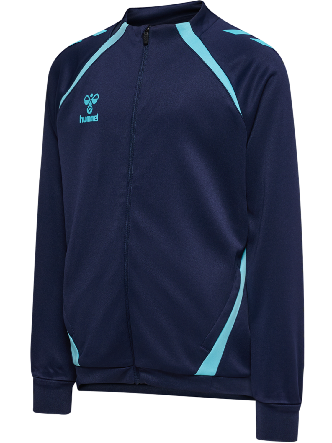 hmlLEAD 2.0 TRACK ZIP JACKET KIDS, MARINE/BLUE FISH, packshot
