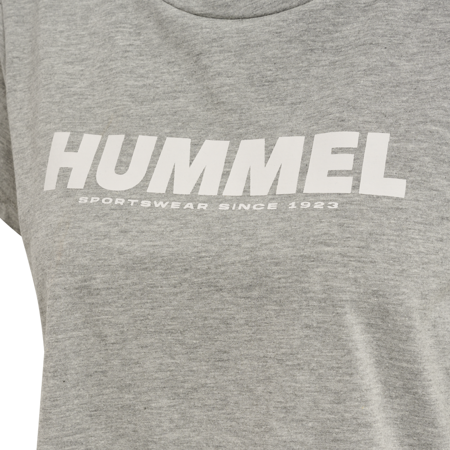 hmlLEGACY WOMAN CROPPED T-SHIRT, GREY MELANGE, packshot