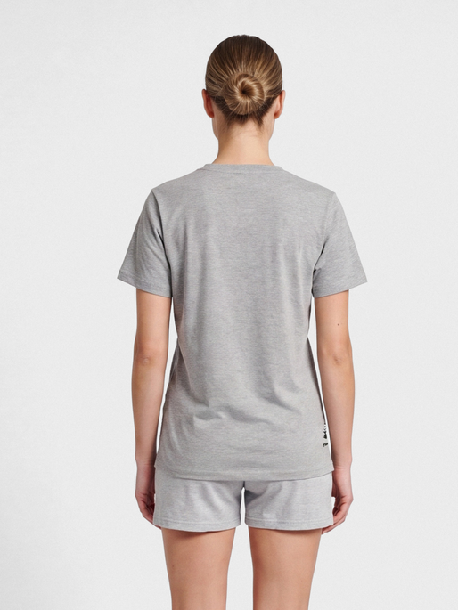 hmlMOVE GRID COTTON T-SHIRT S/S WOM, GREY MELANGE, model