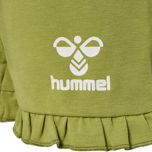 hmlDREAM RUFFLE SHORTS, GREEN OLIVE hmlDREAM RUFFLE SHORTS, GREEN OLIVE, packshot