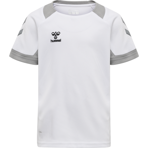 hmlLEAD S/S POLY JERSEY KIDS, WHITE, packshot