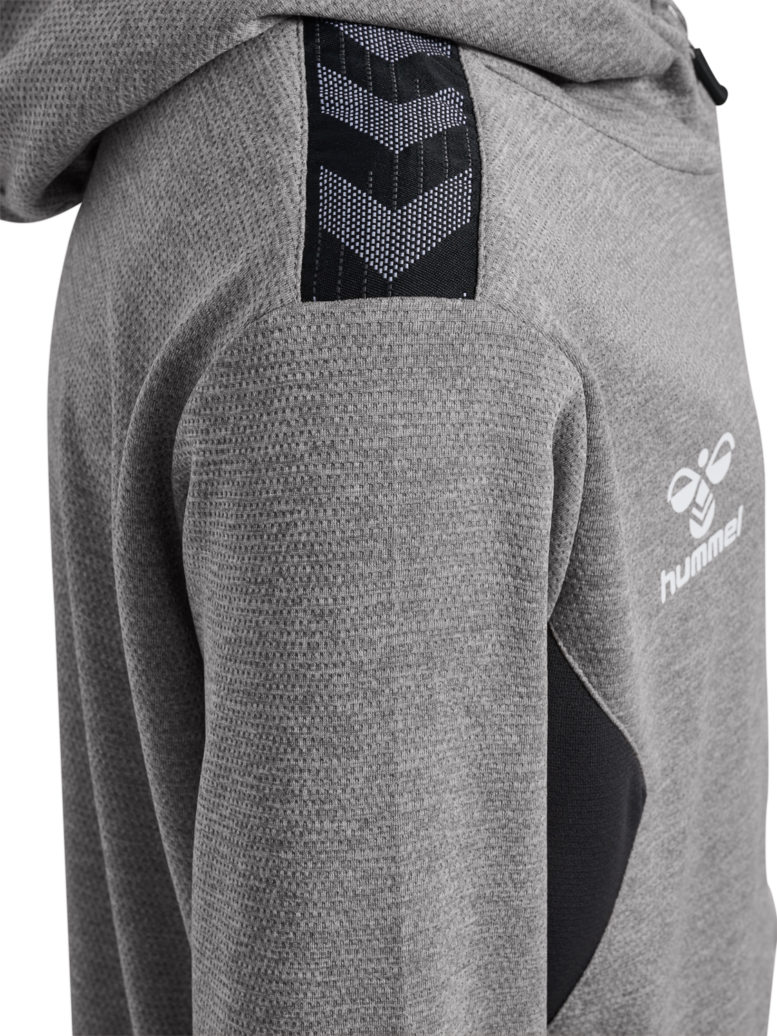 hmlAUTHENTIC PL ZIP HOODIE KIDS, GREY MELANGE, packshot