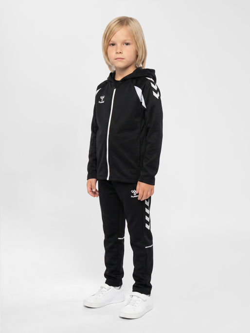 hmlCORE 2.0 ZIP HOODIE KIDS, BLACK/WHITE, model