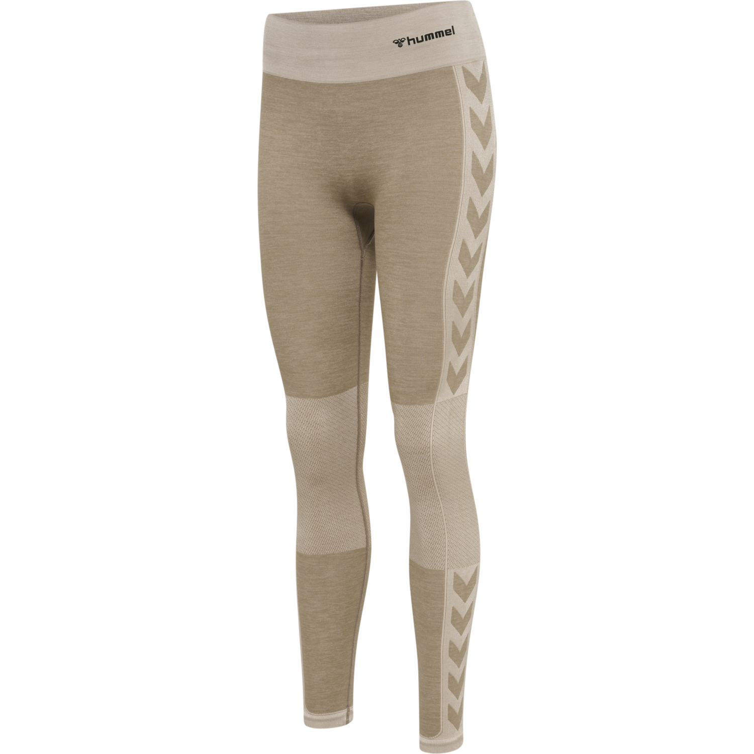 hmlCLEA SEAMLESS MID WAIST TIGHTS, CHATEAU GRAY/DRIFTWOOD MELANGE, packshot