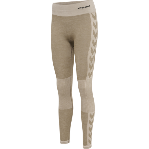 hmlCLEA SEAMLESS MID WAIST TIGHTS, CHATEAU GRAY/DRIFTWOOD MELANGE, packshot