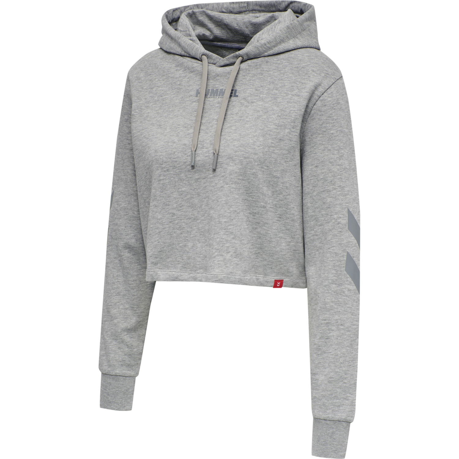 hmlLEGACY WOMAN CROPPED HOODIE, GREY MELANGE, packshot