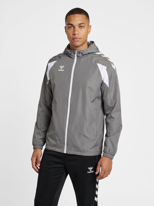 hmlCORE 2.0 ALL-WEATHER JACKET, STEEL GRAY/WHITE, model