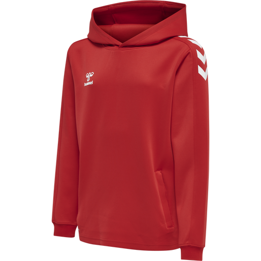 hmlCORE XK POLY KIDS SWEAT HOODIE, TRUE RED, packshot