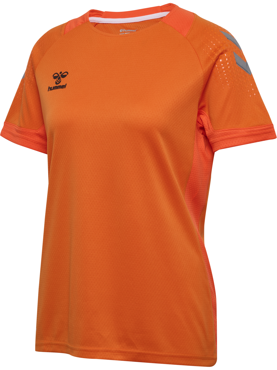 hmlLEAD WOMENS S/S POLY JERSEY, ORANGE TIGER, packshot