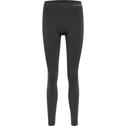 hmlCI SEAMLESS MID WAIST TIGHTS, BLACK MELANGE hmlCI SEAMLESS MID WAIST TIGHTS, BLACK MELANGE, packshot