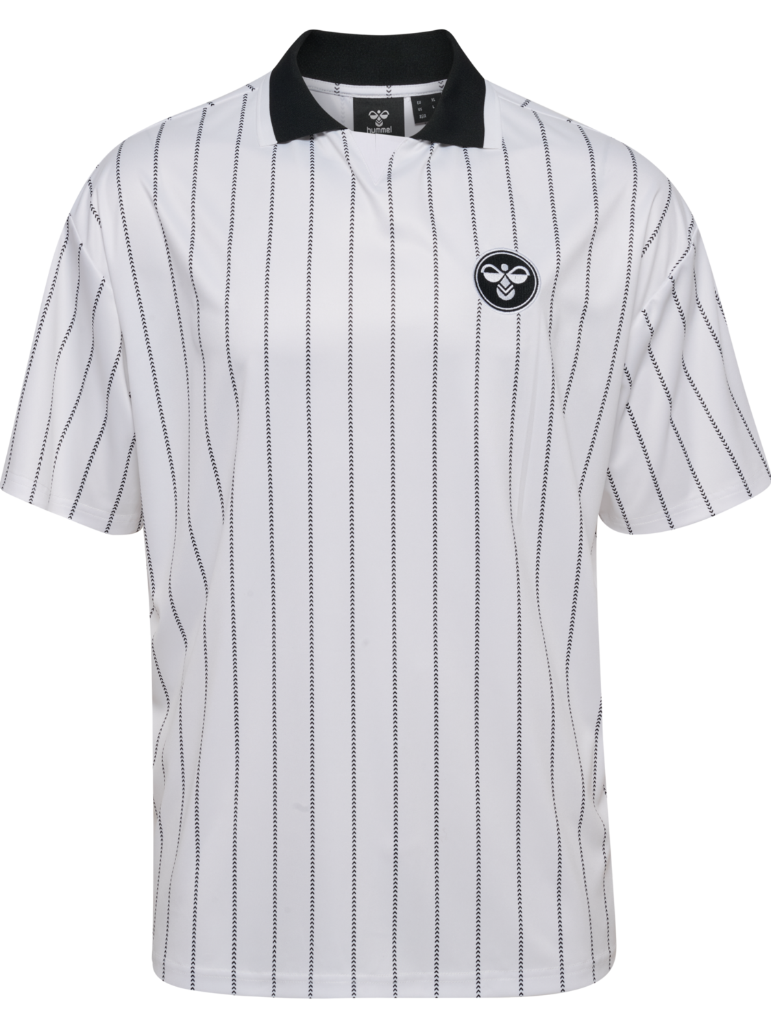 Chevron Pinstripe Polo Shirt, WHITE/BLACK, packshot