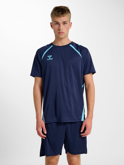 hmlLEAD 2.0 JERSEY S/S, MARINE/BLUE FISH, model