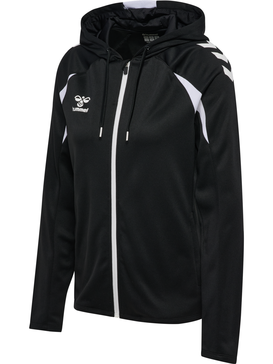 hmlCORE 2.0 ZIP HOODIE WOMAN, BLACK/WHITE, packshot