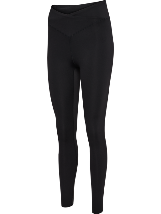 hmlYOGA WRAP HIGH WAIST W TIGHTS, BLACK, packshot
