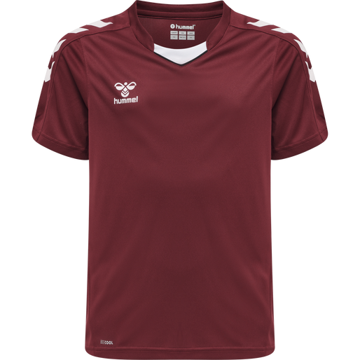 hmlCORE XK POLY JERSEY S/S KIDS, MAROON, packshot