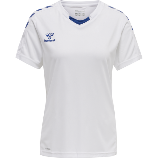 hmlCORE XK POLY JERSEY S/S WOMAN, WHITE/TRUE BLUE, packshot