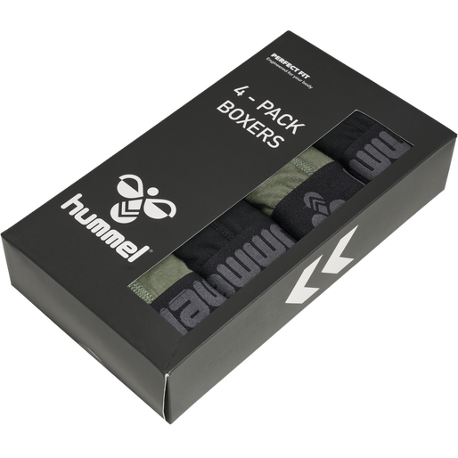 hmlMARSTON 4-PACK BOXERS, BLACK/THYME, packshot