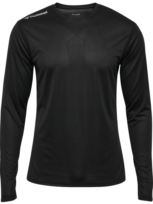 hmlRUN JERSEY L/S, BLACK, packshot