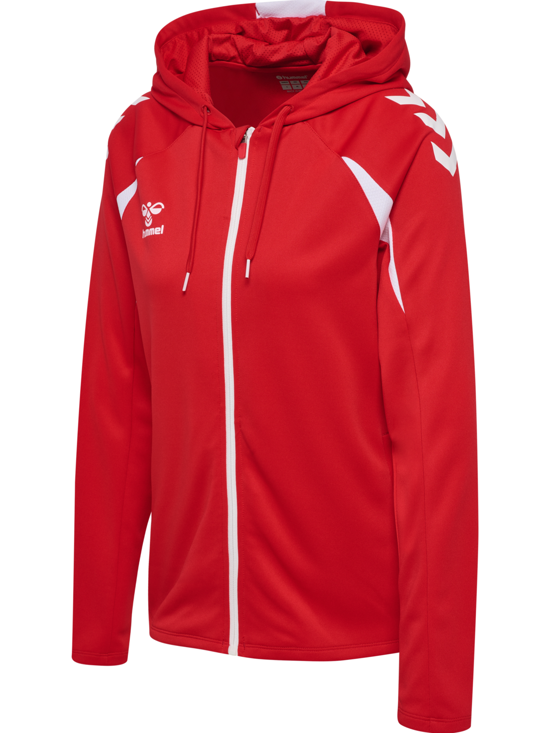 hmlCORE 2.0 ZIP HOODIE WOMAN, TRUE RED/WHITE, packshot