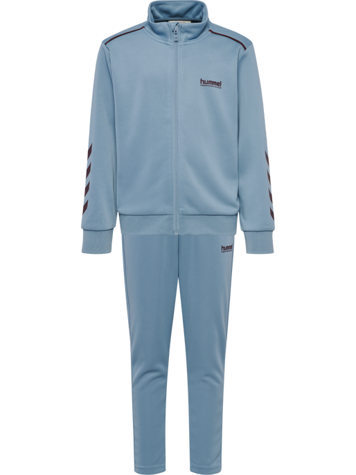 hmlJR TRACKSUIT, FADED DENIM/VINEYARD WINE, packshot