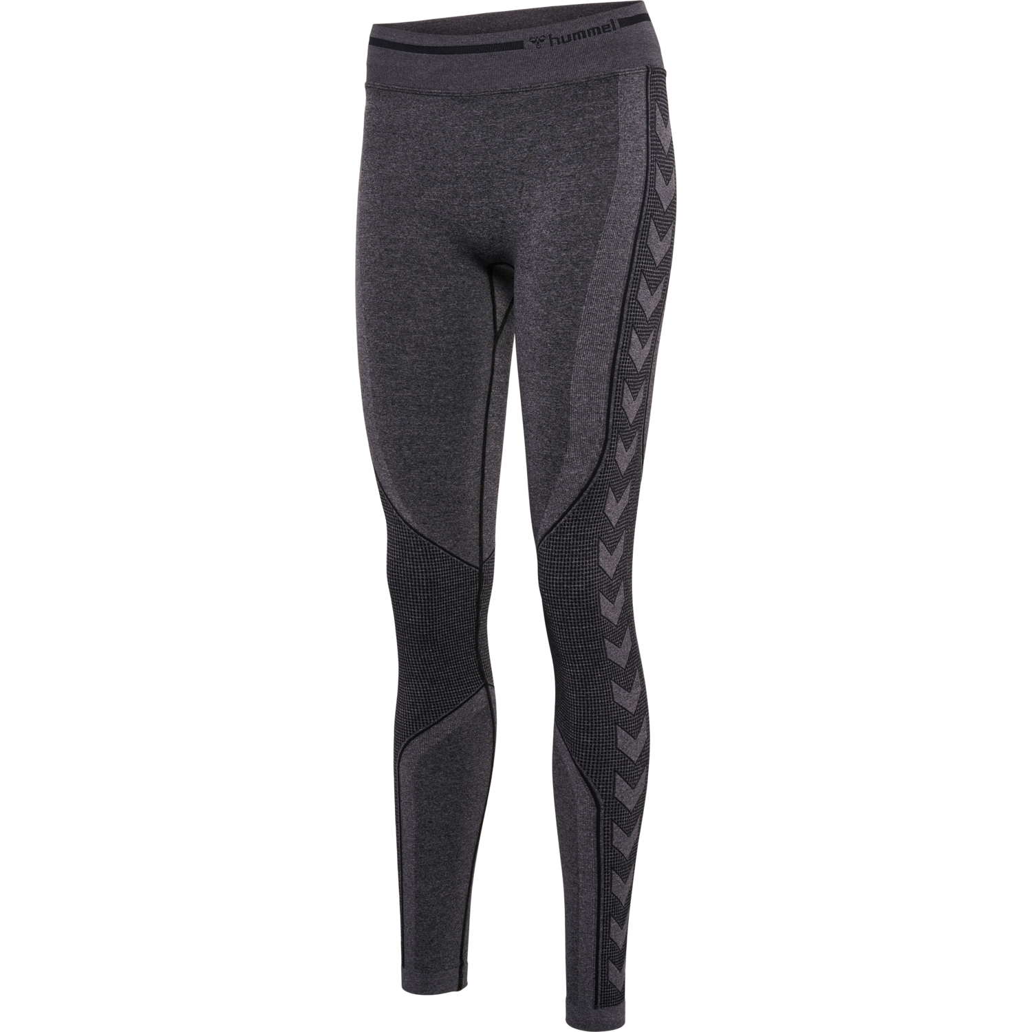 hmlMT LULU SEAMLESS SCRUNCH TIGHTS, BLACK MELANGE, packshot